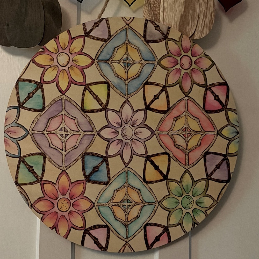 Wood burn door sign